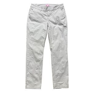 Lilly Pulitzer Pants Womens Sz 4 Shana Stretch Crop Straight Leg Seaside Gray